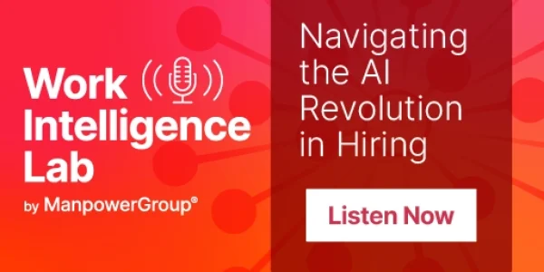 Work Intelligence Lab podcast episode artwork for Navigating the AI Revolution in Hiring, on AI-driven candidate screening and predictive interviews.